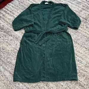 Vintage Christian Dior Dark Green Terri cloth 100% cotton Robe Sz osfm